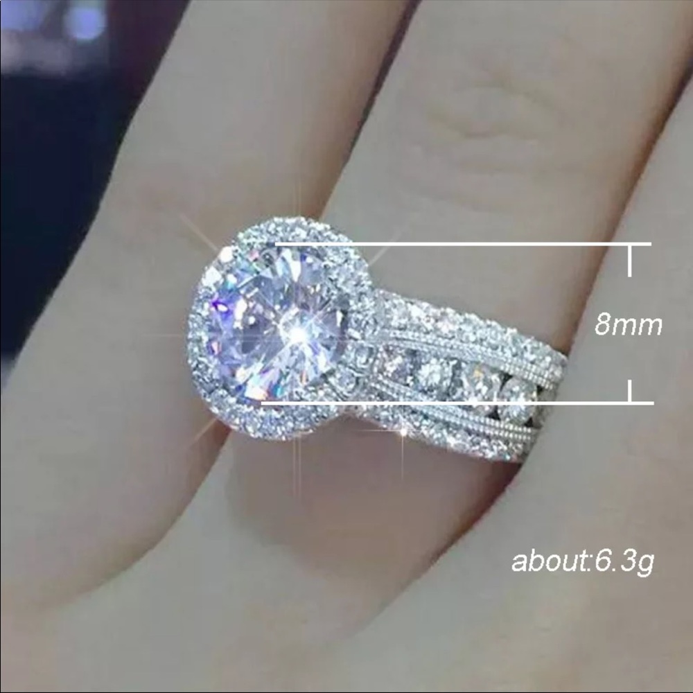 New Shine Women 925 Silver White Sapphire Ring - Picture 9 of 9